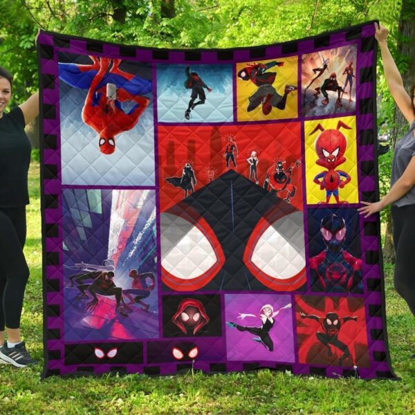 Spider-Verse Quilt Blanket For Spider-Man Fan Gift