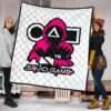 Squid Game Movie Premium Quilt Cold Triangle Squid Worker Portrait Artwork White Quilt Blanket 1