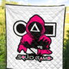 Squid Game Movie Premium Quilt Cold Triangle Squid Worker Portrait Artwork White Quilt Blanket 5