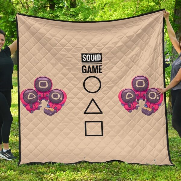 Squid Game Movie Premium Quilt Cute Chibi Round Triangle Square Worker Making Contact Card Quilt Blanket