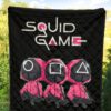 Squid Game Movie Premium Quilt Cute Chibi Squid Workers Round Square Triangle Big Head Quilt Blanket 5