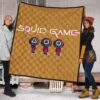 Squid Game Movie Premium Quilt - Cute Chibi Squid Workers Round Square Triangle Face Quilt Blanket 1