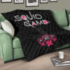 Squid Game Movie Premium Quilt Cute Chibi Squid Workers Round Square Triangle Quilt Blanket 17