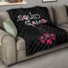 Squid Game Movie Premium Quilt Cute Chibi Squid Workers Round Square Triangle Quilt Blanket 15