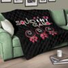 Squid Game Movie Premium Quilt Funny Fat Chibi Squid Worker Round Square Triangle Umbrella Balloon Quilt Blanket 17