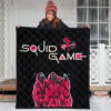 Squid Game Movie Premium Quilt Funny Squid Workers Surprising Pose Quilt Blanket 3