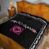 Squid Game Movie Premium Quilt Neon Squid Symbols Round Square Triangle Umbrella Patterns Quilt Blanket 19