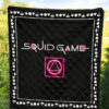 Squid Game Movie Premium Quilt Neon Squid Symbols Round Square Triangle Umbrella Patterns Quilt Blanket 5