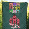 Squid Game Movie Premium Quilt Players Portrait With Black Masked Boss And Squid Worker Standing Quilt Blanket 5