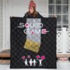 Squid Game Movie Premium Quilt Round Triangle Square Umbrella Balloon Game Card Quilt Blanket 3