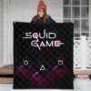 Squid Game Movie Premium Quilt Round Triangle Square Worker In The Cold Dark Quilt Blanket 3