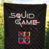 Squid Game Movie Premium Quilt Squid Worker With Black Masked Man Boss Colorful Artwork Quilt Blanket 5