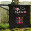 Squid Game Movie Premium Quilt Squid Worker With Black Masked Man Boss Colorful Artwork Quilt Blanket 13