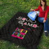 Squid Game Movie Premium Quilt Squid Worker With Black Masked Man Boss Colorful Artwork Quilt Blanket 9