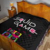 Squid Game Movie Premium Quilt Squid Worker With Black Masked Man Boss Colorful Artwork Quilt Blanket 19