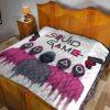 Squid Game Movie Premium Quilt Squid Worker With Black Masked Man Boss Quilt Blanket 19