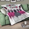 Squid Game Movie Premium Quilt Squid Worker With Black Masked Man Boss Quilt Blanket 17