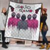 Squid Game Movie Premium Quilt Squid Worker With Black Masked Man Boss Quilt Blanket 1