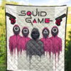 Squid Game Movie Premium Quilt Squid Worker With Black Masked Man Boss Quilt Blanket 5