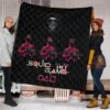 Squid Game Movie Premium Quilt - Squid Workers Black Metal Mask Boss Quilt Blanket 1