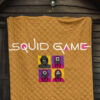 Squid Game Movie Premium Quilt - Squid Workers Round Square Triangle Face And Mask Boss Card Quilt Blanket 7