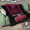 Squid Game Movie Premium Quilt - Squid Workers Squad Evil Triangle Scary Mouth Quilt Blanket 17