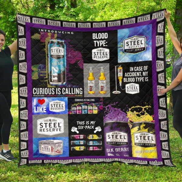 Steel Reserve Quilt Blanket Funny Gift For Beer Lover