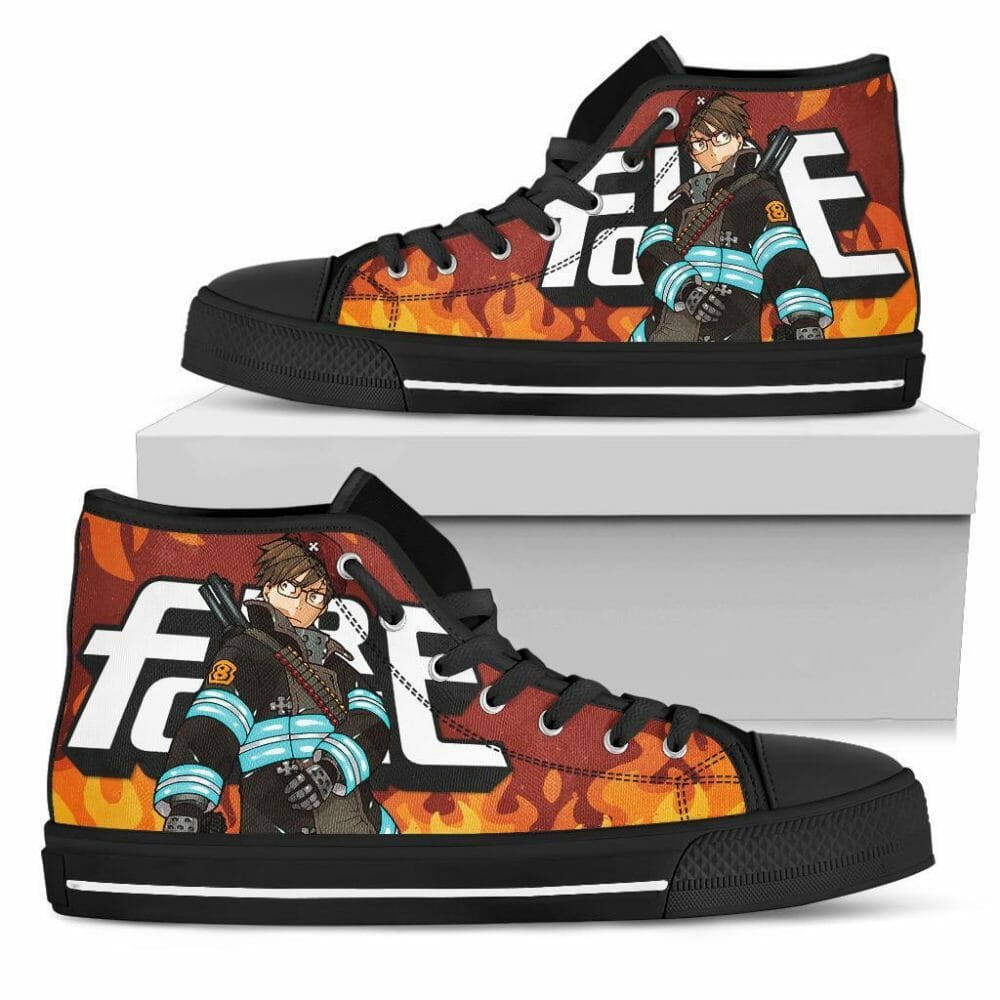 Takehisa Hinawa Fire Force Sneakers Anime High Top Shoes Fan