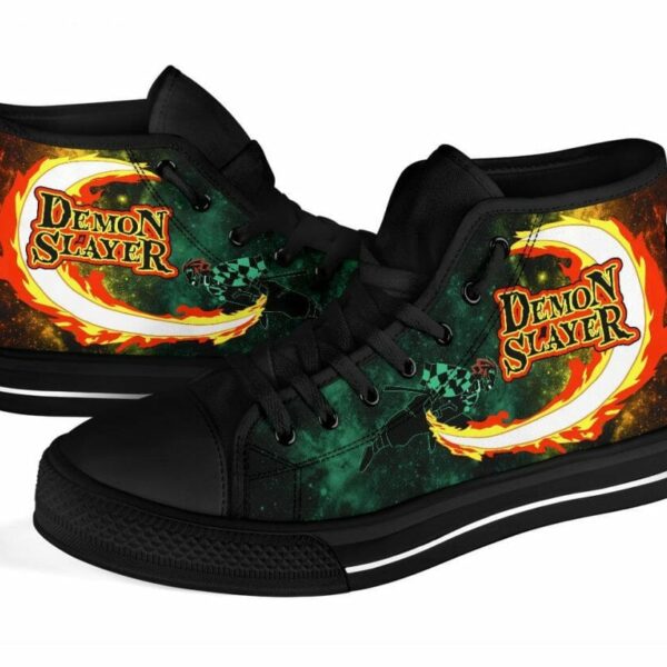 Tanjiro Sneakers Kimetsu No Yaiba High Top Shoes Anime Fan