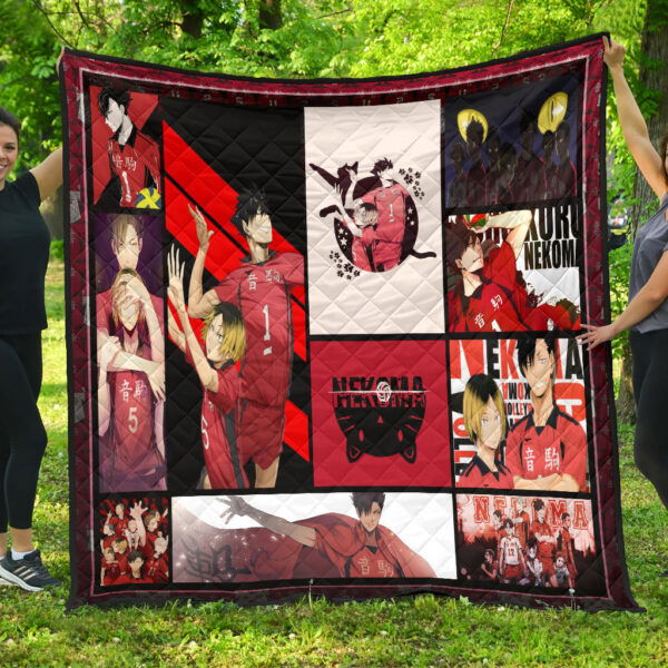 Tetsuro Kuroo And Kenma Kozume Fukurodani Haikyuu Premium Quilt Blanket Anime Home Decor Custom For Fans