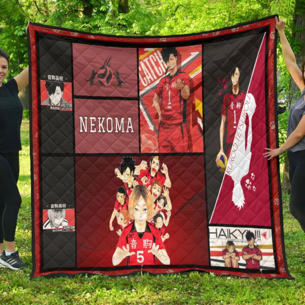 Tetsuro Kuroo And Kenma Kozume Fukurodani Haikyuu Premium Quilt Blanket Anime Home Decor Custom For Fans