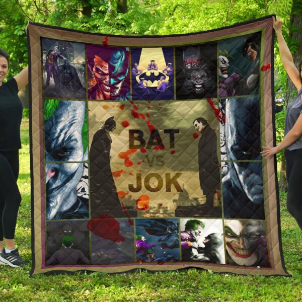 The Bat Man Vs Joker The Clown Premium Quilt Blanket Movie Home Decor Custom For Fans