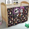 The Nightmare Before Christmas Cartoon Premium Quilt | Jack And Sally Love Colorful Skull Coffin Patterns Quilt Blanket 21