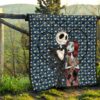 The Nightmare Before Christmas Cartoon Premium Quilt | Jack Love Sally Hug House Patterns Quilt Blanket 13