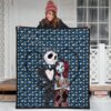 The Nightmare Before Christmas Cartoon Premium Quilt | Jack Love Sally Hug House Patterns Quilt Blanket 3