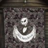 The Nightmare Before Christmas Cartoon Premium Quilt | Jack Skellington Skulls Pumpkin Black White Quilt Blanket 7