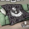 The Nightmare Before Christmas Cartoon Premium Quilt | Jack Skellington Skulls Pumpkin Black White Quilt Blanket 17