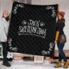 The Nightmare Before Christmas Cartoon Premium Quilt | Jack Skellington Text Spider Web Black Quilt Blanket 1