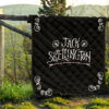 The Nightmare Before Christmas Cartoon Premium Quilt | Jack Skellington Text Spider Web Black Quilt Blanket 13