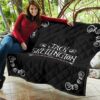 The Nightmare Before Christmas Cartoon Premium Quilt | Jack Skellington Text Spider Web Black Quilt Blanket 11