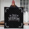 The Nightmare Before Christmas Cartoon Premium Quilt | Jack Skellington Text Spider Web Black Quilt Blanket 3