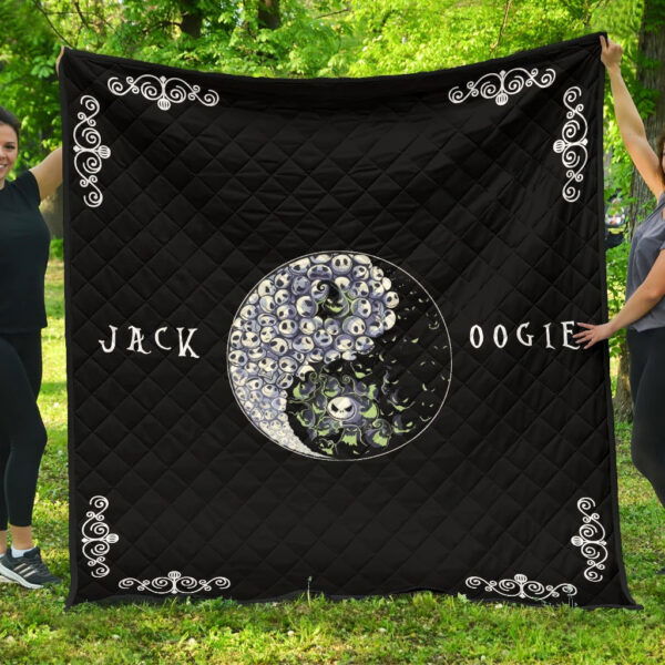 The Nightmare Before Christmas Cartoon Premium Quilt | Multiple Jack Oogie Faces Yin And Yang Quilt Blanket