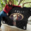 The Nightmare Before Christmas Cartoon Premium Quilt | Sally Holding Black Flower Jack Moon Patterns Quilt Blanket 11