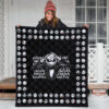 The Nightmare Before Christmas Cartoon Premium Quilt - Scary Smiling Jack Little Emotions Face Patterns Quilt Blanket 3