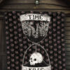 Time Kills Skeleton Head Patterns Sand Timer Premium Quilt Blanket 7