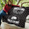 Time Kills Skeleton Head Patterns Sand Timer Premium Quilt Blanket 11