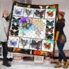 To My Daughter Butterfly Quilt Blanket Gift From Dad Mom 19