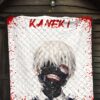 Tokyo Ghoul Anime Premium Quilt - Scary Ken Kaneki Watercolor Drawing Quilt Blanket 7