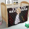 Tokyo Revengers Anime Cool Mikey Gang Red Pattern Theme Premium Quilt Blanket 19