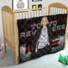 Tokyo Revengers Anime Cool Mikey Smiling Red And Grey Premium Quilt Blanket 19